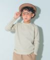 子供服 男の子 クルーネック 長袖 Tシャツ アイボリー(12) モデル画像アップ