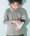 ベビー服 男の子 綿100％ 子ども服 こども キッズ ジュニア コットン 襟付き ロゴ 長袖ティーシャツ 杢ｸﾞﾚｰ(92) モデル画像アップ