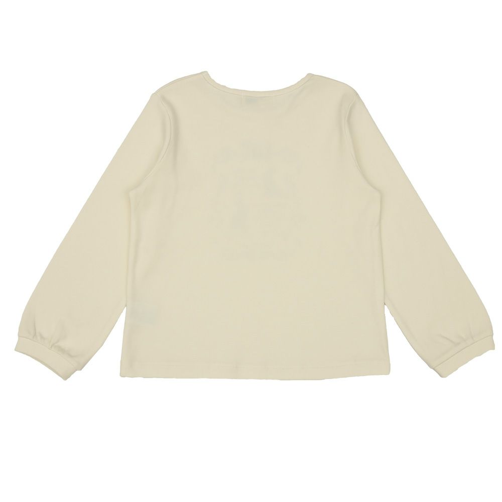 ベビー服 女の子 花柄 うさぎ プリント Tシャツ オフホワイト(11) 背面