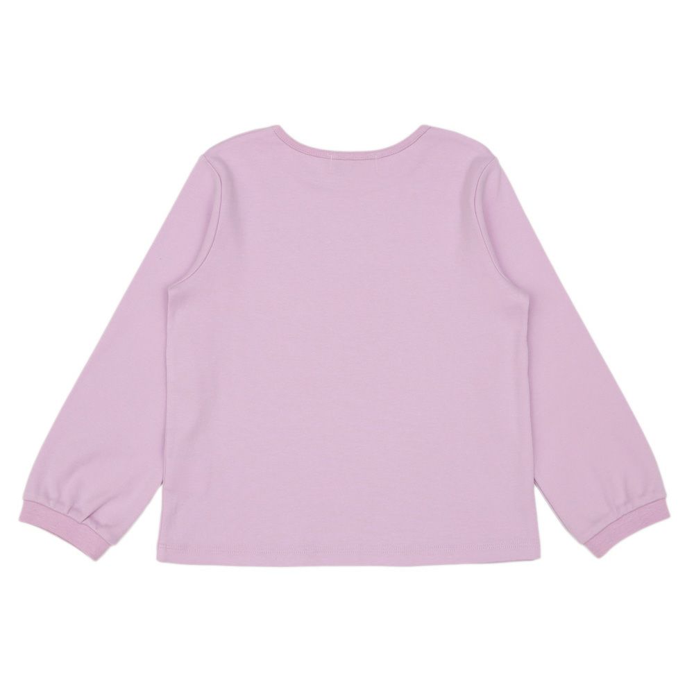 ベビー服 女の子 花柄 うさぎ プリント Tシャツ パープル(91) 背面