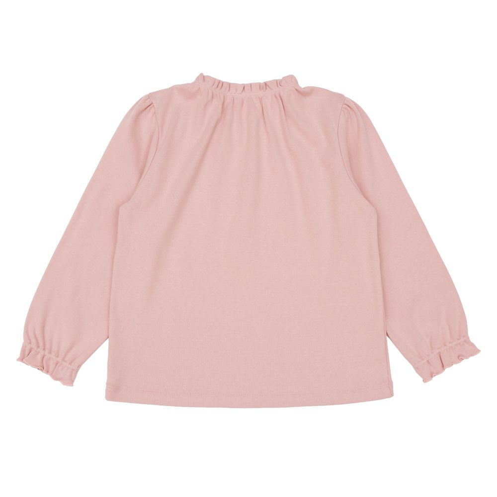 ベビー服 女の子 ハート＆帽子 刺繍 微起毛トレーナー ピンク(02) 背面