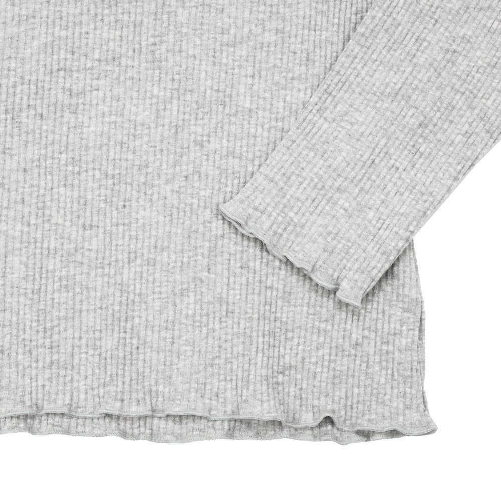 子供服 女の子 リブ生地 ハイネック 長袖Tシャツ 杢ｸﾞﾚｰ(92) デザインポイント2