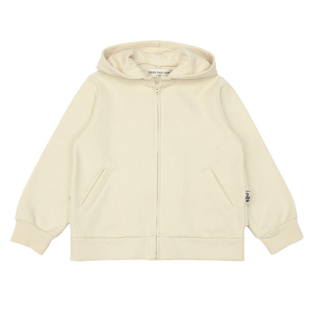 ベビー服 女の子 フード取り外し可能 ティアード 裏起毛 パーカー アイボリー(12) 正面