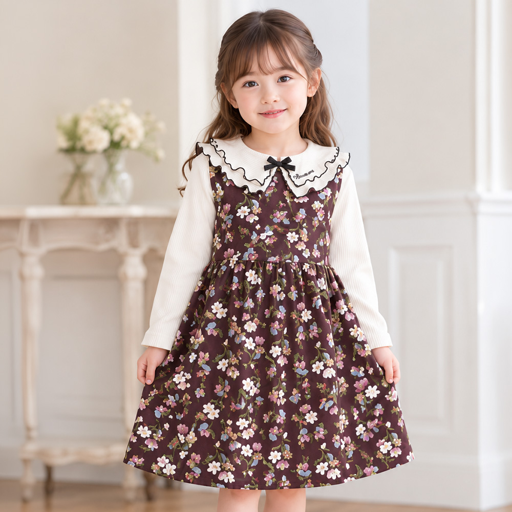 ベビー服 女の子 こども服 キッズ 花柄 ファスナー