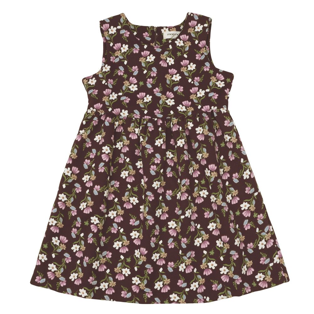 ベビー服 女の子 こども服 キッズ 花柄 ファスナー ブラウン(05) 正面