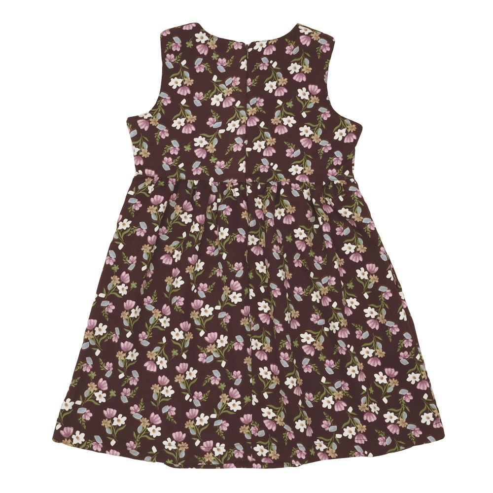 ベビー服 女の子 こども服 キッズ 花柄 ファスナー ブラウン(05) 背面