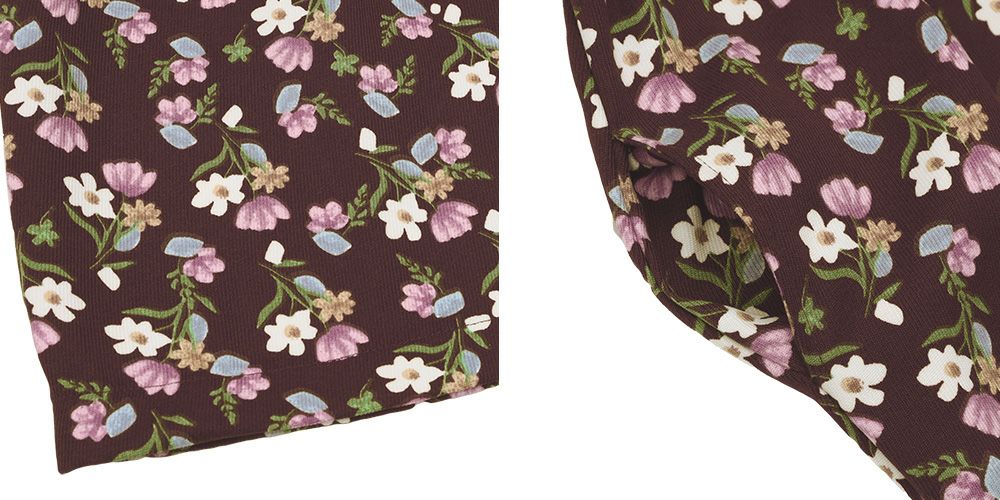 ベビー服 女の子 こども服 キッズ 花柄 ファスナー ブラウン(05) デザインポイント2