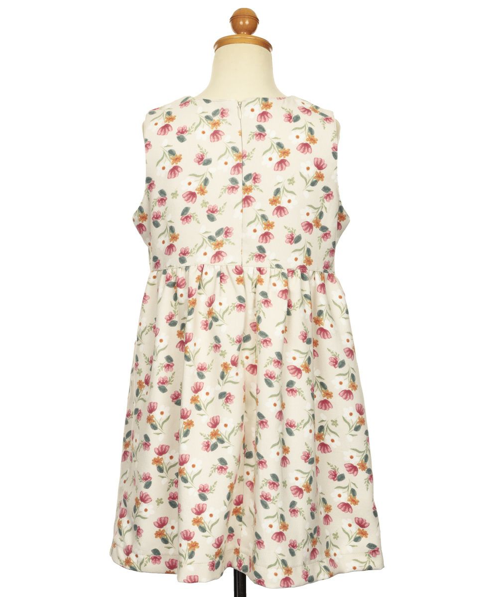 ベビー服 女の子 こども服 キッズ 花柄 ファスナー アイボリー(12) トルソー背面