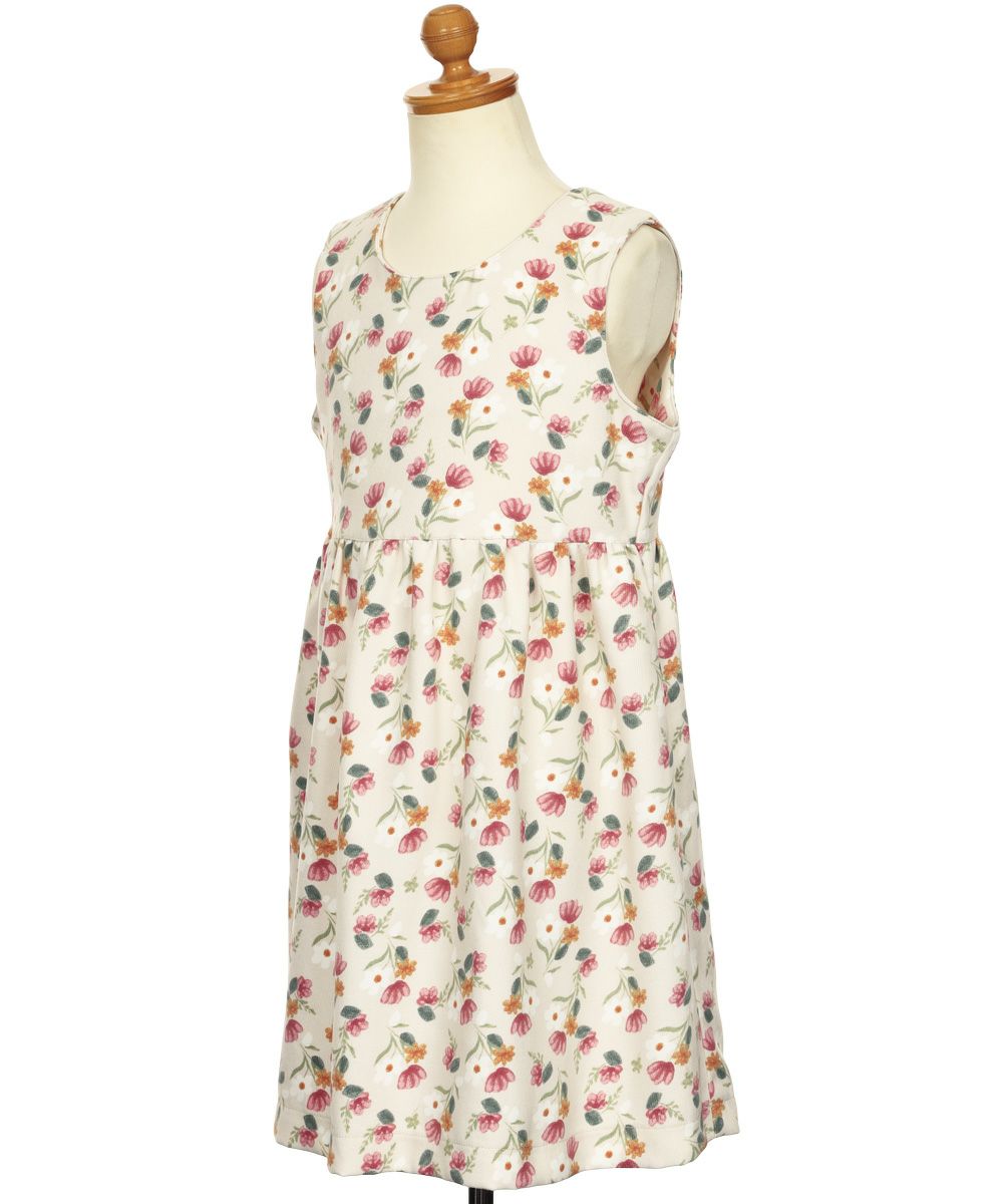 ベビー服 女の子 こども服 キッズ 花柄 ファスナー アイボリー(12) トルソー斜め