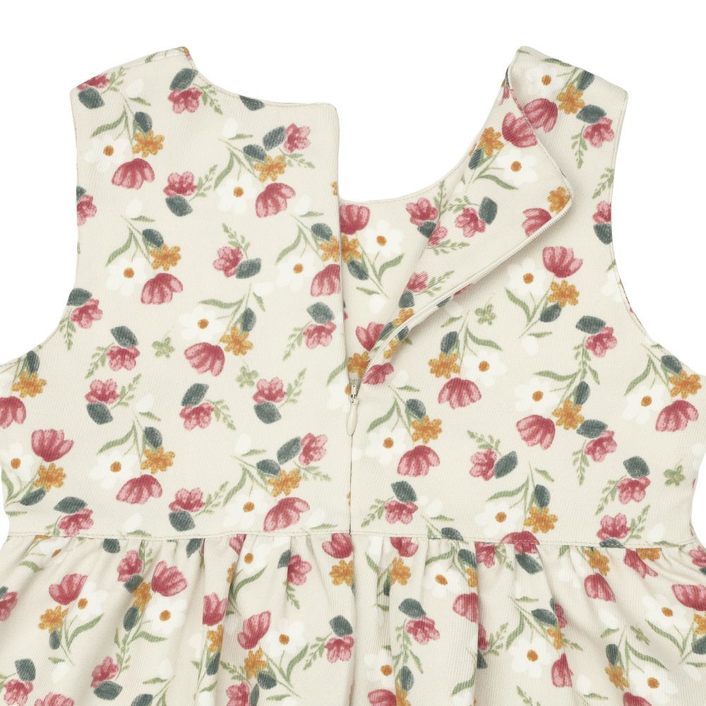 ベビー服 女の子 こども服 キッズ 花柄 ファスナー アイボリー(12) デザインポイント1