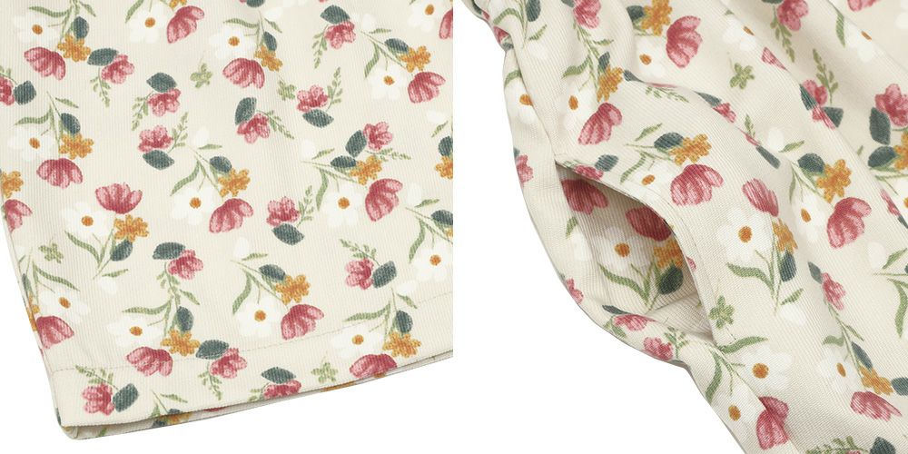 ベビー服 女の子 こども服 キッズ 花柄 ファスナー アイボリー(12) デザインポイント2