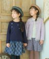 ベビー服 女の子 お花 チュール 微起毛 トレーナー ネイビー(06) モデル画像3