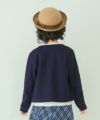 ベビー服 女の子 綿100％ 音符 刺繍 カーディガン ネイビー(06) モデル画像2