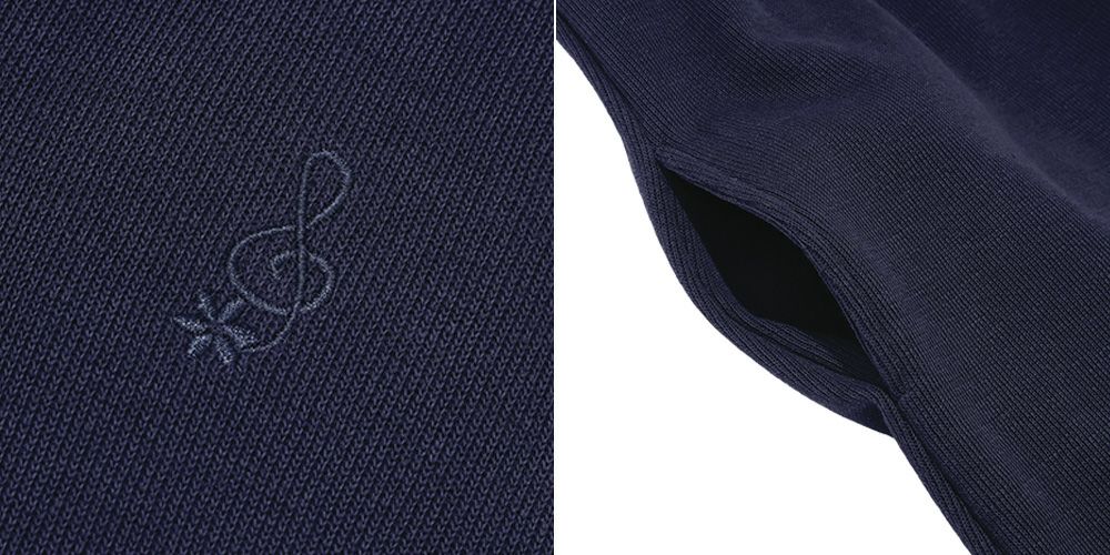 子供服 女の子 綿100％ 音符刺繍 ノースリーブワンピース ネイビー(06) デザインポイント2