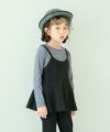 ベビー服 女の子 重ね着風 ペプラム長袖Tシャツ ブラック(00) モデル画像アップ