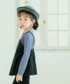 ベビー服 女の子 重ね着風 ペプラム長袖Tシャツ ブラック(00) モデル画像全身