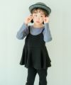 ベビー服 女の子 フレア 9分丈 パンツ ブラック(00) モデル画像全身