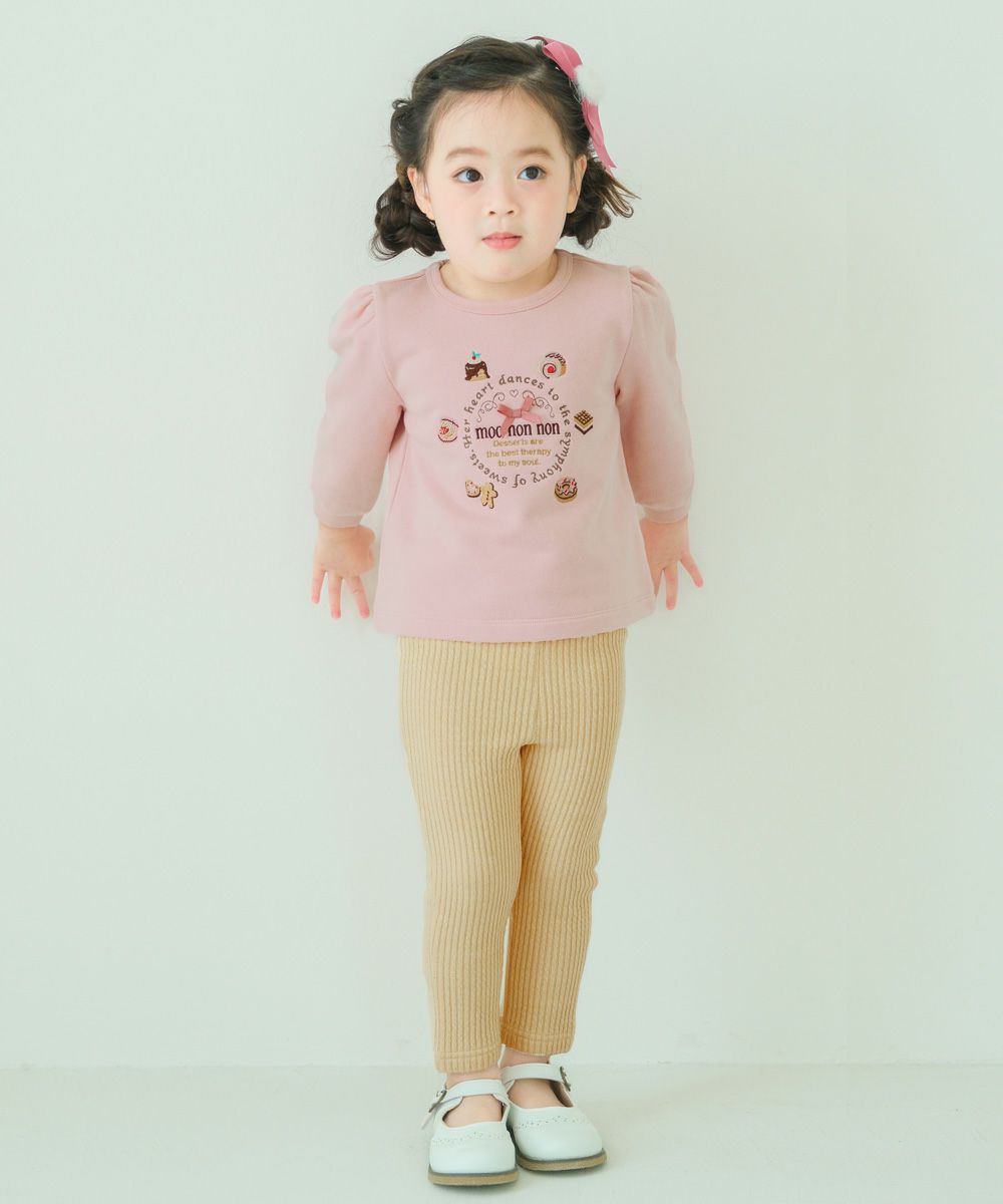 ベビー服 女の子 こども服 キッズ ジュニア リブ ウエストゴム アイボリー(12) モデル画像3