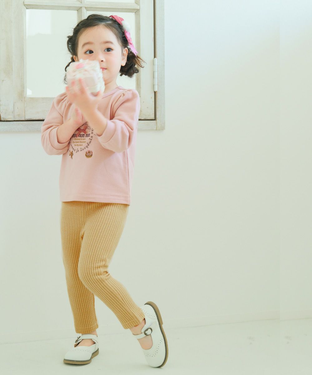 ベビー服 女の子 こども服 キッズ ジュニア リブ ウエストゴム アイボリー(12) モデル画像4