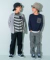 ベビー服 男の子 デニムポケット ボーダー 長袖Tシャツ ホワイト×ブラック(10) モデル画像3