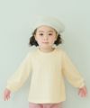 ベビー服 女の子 リボン ニット風 長袖 Tシャツ オフホワイト(11) モデル画像アップ