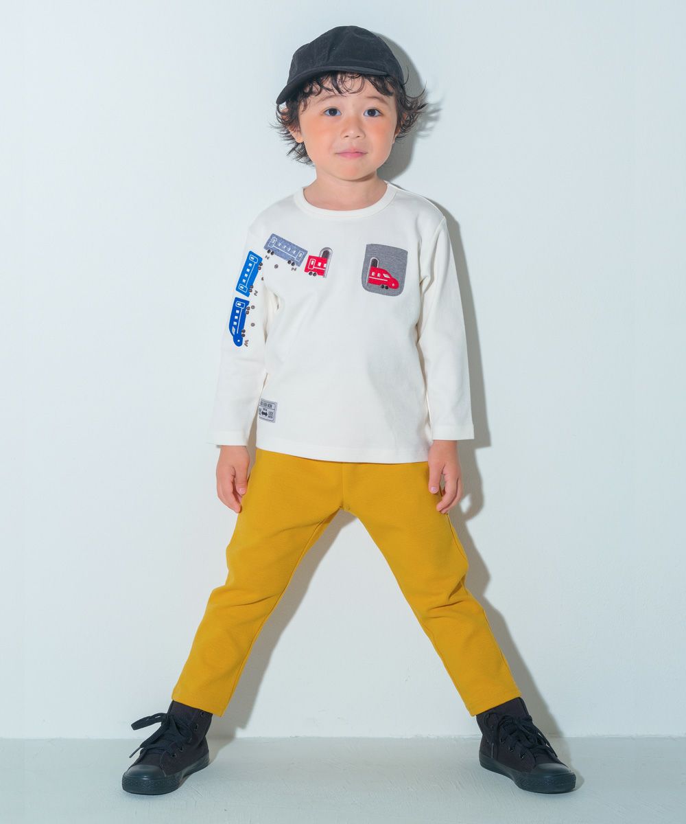 ベビー服 男の子 男女兼用 ストレートパンツ イエロー(04) モデル画像アップ