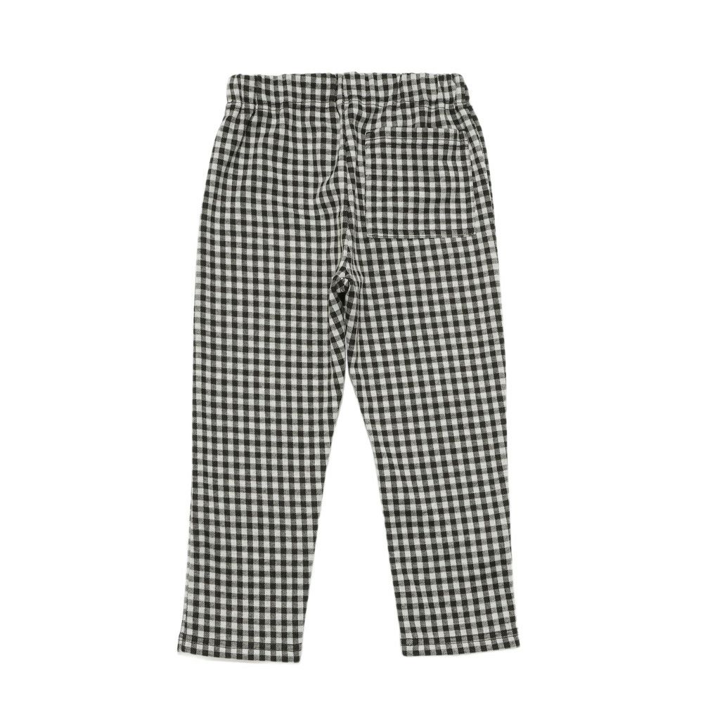 ベビー服 男の子 ニット 10分丈パンツ チェック ボトム ボトムス ズボン ホワイト×ブラック(10) 背面