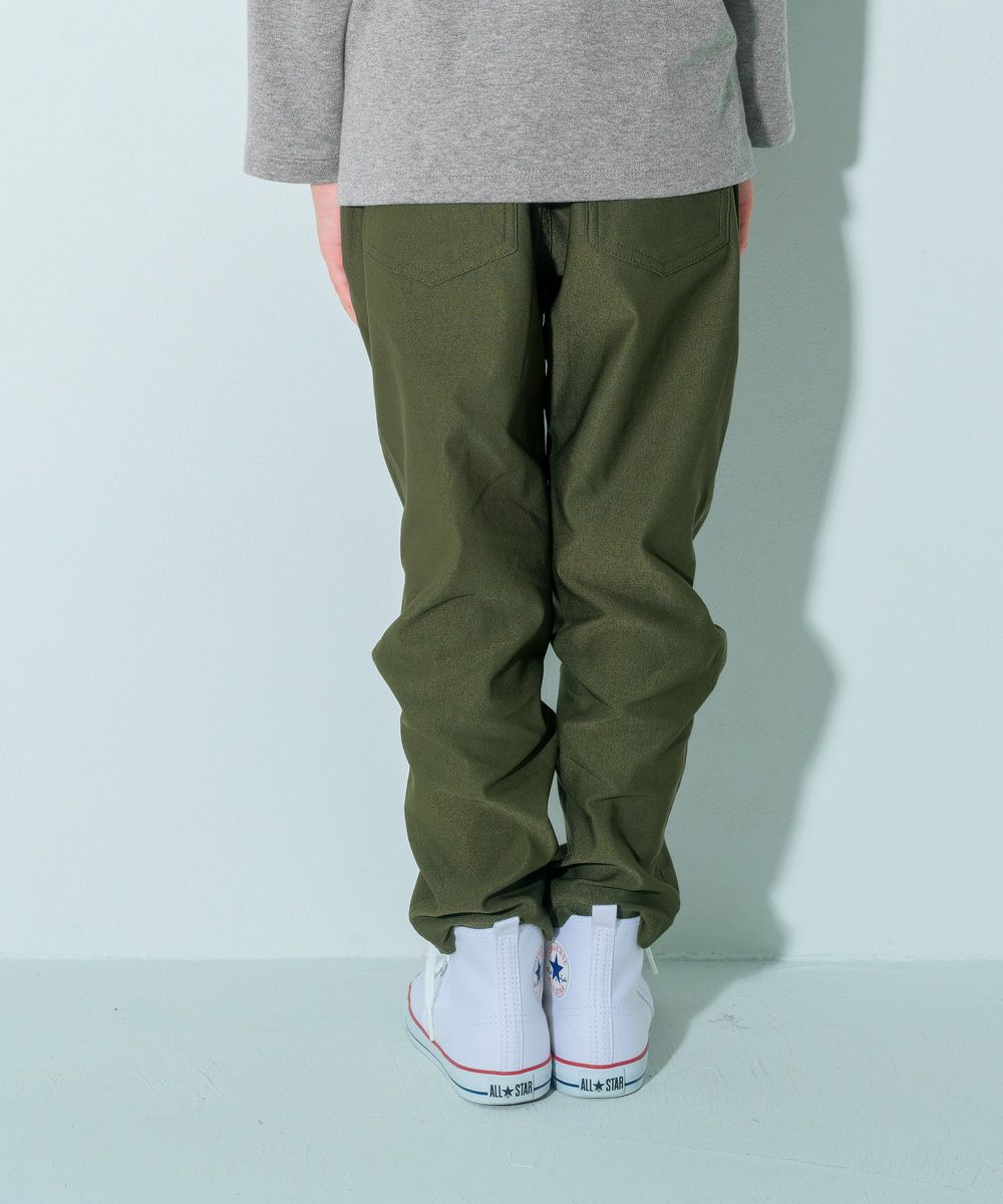 子供服 男の子 ストレッチ 10分丈 裏微起毛パンツ カーキ(82) モデル画像2