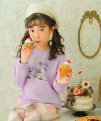 子供服 女の子 女の子 転写プリント 裏毛トレーナー