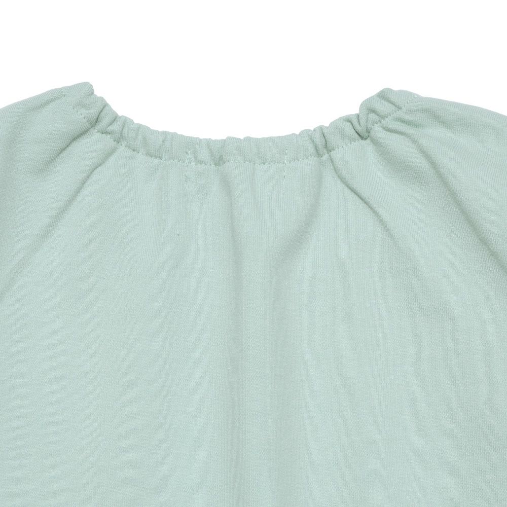 子供服 女の子 女の子 転写プリント 裏毛トレーナー グリーン(08) デザインポイント2