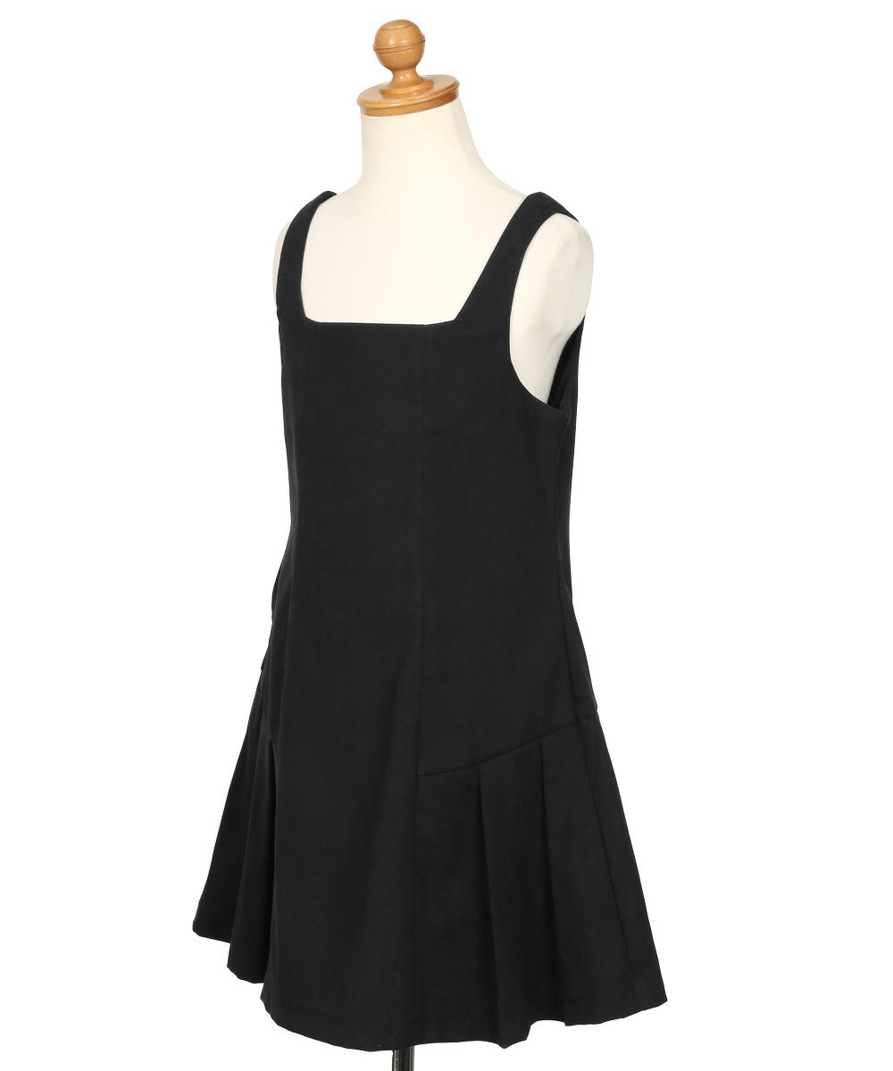 子供服 女の子 プリーツ切り替え ワンピース ブラック(00) トルソー斜め