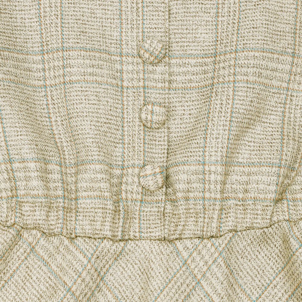 子供服 女の子 くるみボタン付き チェック柄 ワンピース ベージュ(51) デザインポイント1