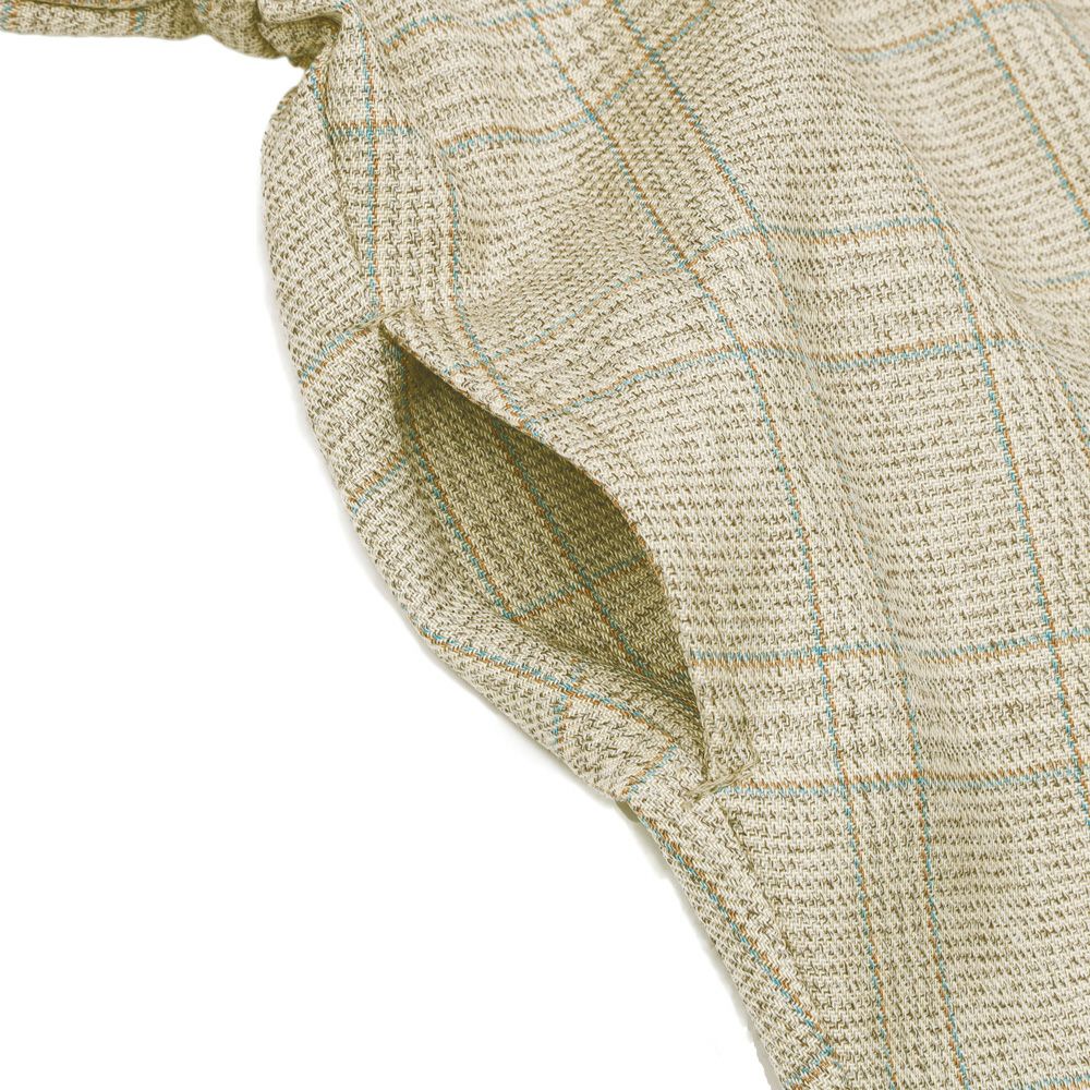 子供服 女の子 くるみボタン付き チェック柄 ワンピース ベージュ(51) デザインポイント2