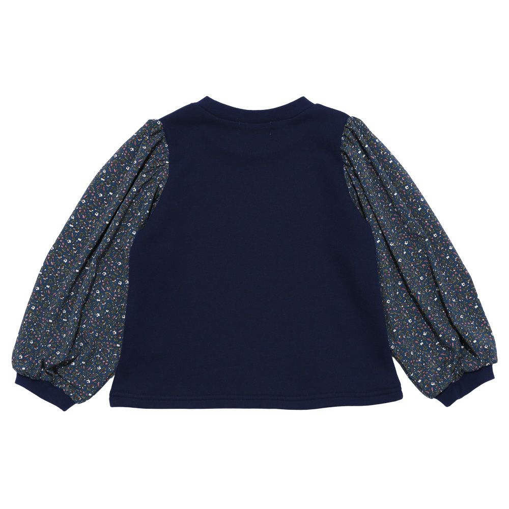  女の子 花柄 切り替え 長袖 トレーナー