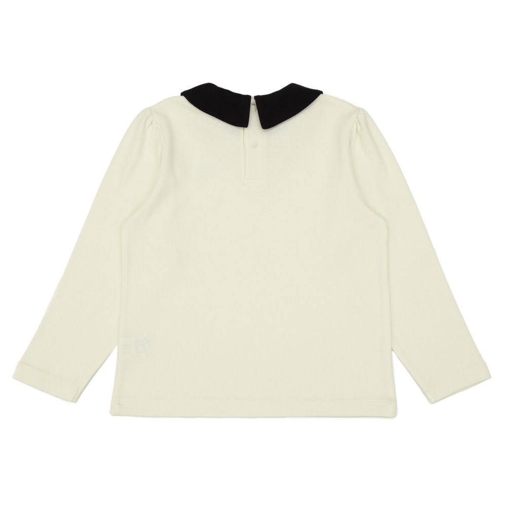 子供服 女の子 襟付き さくらんぼ Tシャツ オフホワイト(11) 背面