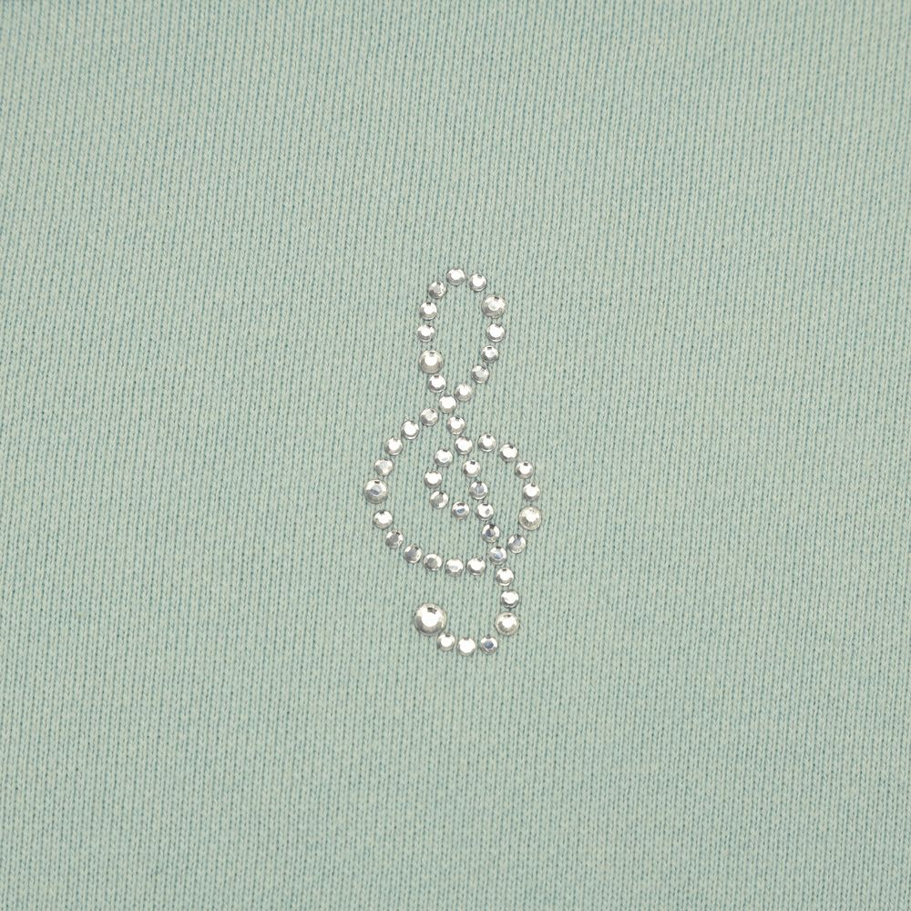 子供服 女の子 ラインストーン 音符 トレーナー グリーン(08) デザインポイント1