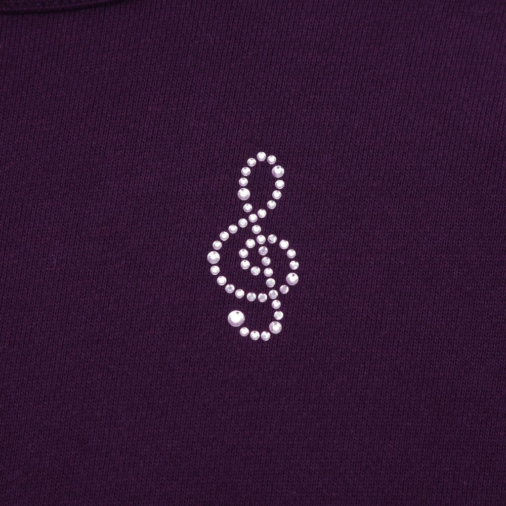 子供服 女の子 ラインストーン 音符 トレーナー パープル(91) デザインポイント1