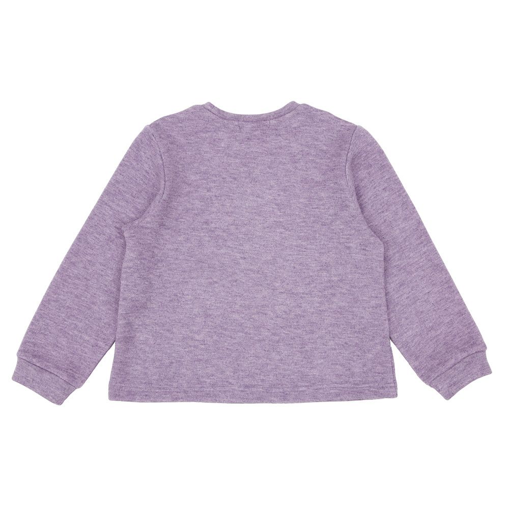 子供服 女の子 リボン＆ハートモチーフ 長袖 Tシャツ パープル(91) 背面