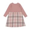 子供服 女の子 子ども服 こども服 こども キッズ ジュニア チェック 裏地付 ドッキングワンピース ピンク(02) 背面