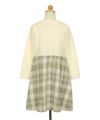 子供服 女の子 子ども服 こども服 こども キッズ ジュニア チェック 裏地付 ドッキングワンピース グリーン(08) トルソー背面