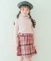 子供服 女の子 飾りボタン　チェック柄　スカート ピンク(02) モデル画像13