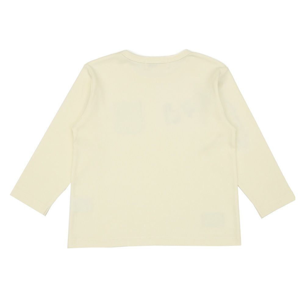 ベビー服 男の子 綿100％ 電車＆トンネル 長袖Tシャツ オフホワイト(11) 背面