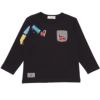ベビー服 男の子 綿100％ 電車＆トンネル 長袖Tシャツ ネイビー(06) 正面