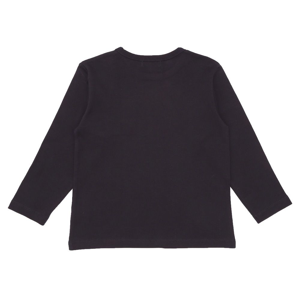 ベビー服 男の子 綿100％ 電車＆トンネル 長袖Tシャツ ネイビー(06) 背面