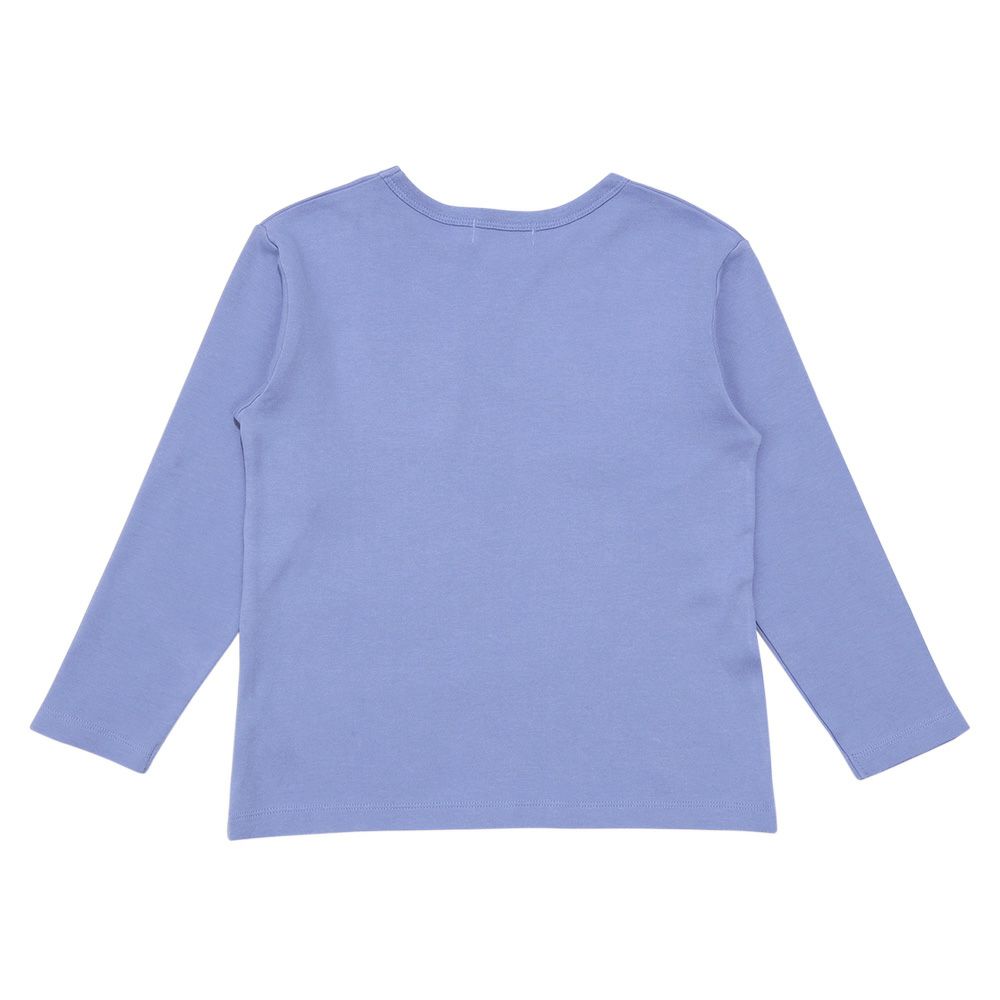 ベビー服 男の子 綿100％ 電車＆トンネル 長袖Tシャツ ライトブルー(65)背面