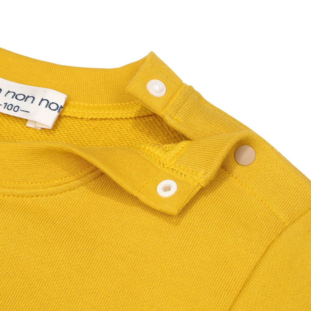 ベビー服 男の子 子ども 子ども服 キッズ 裏毛 アップリケ 車 恐竜 イエロー(04) デザインポイント2