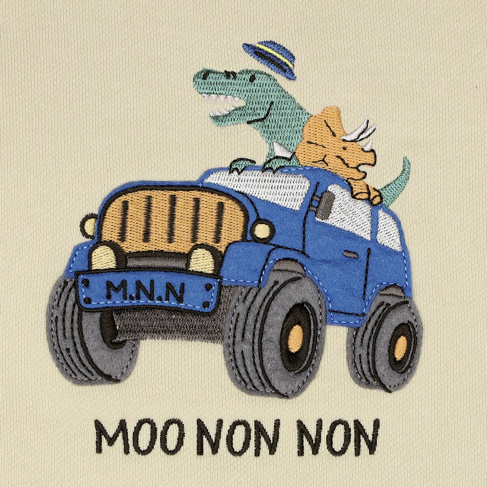 ベビー服 男の子 子ども 子ども服 キッズ 裏毛 アップリケ 車 恐竜 ベージュ(51) デザインポイント1