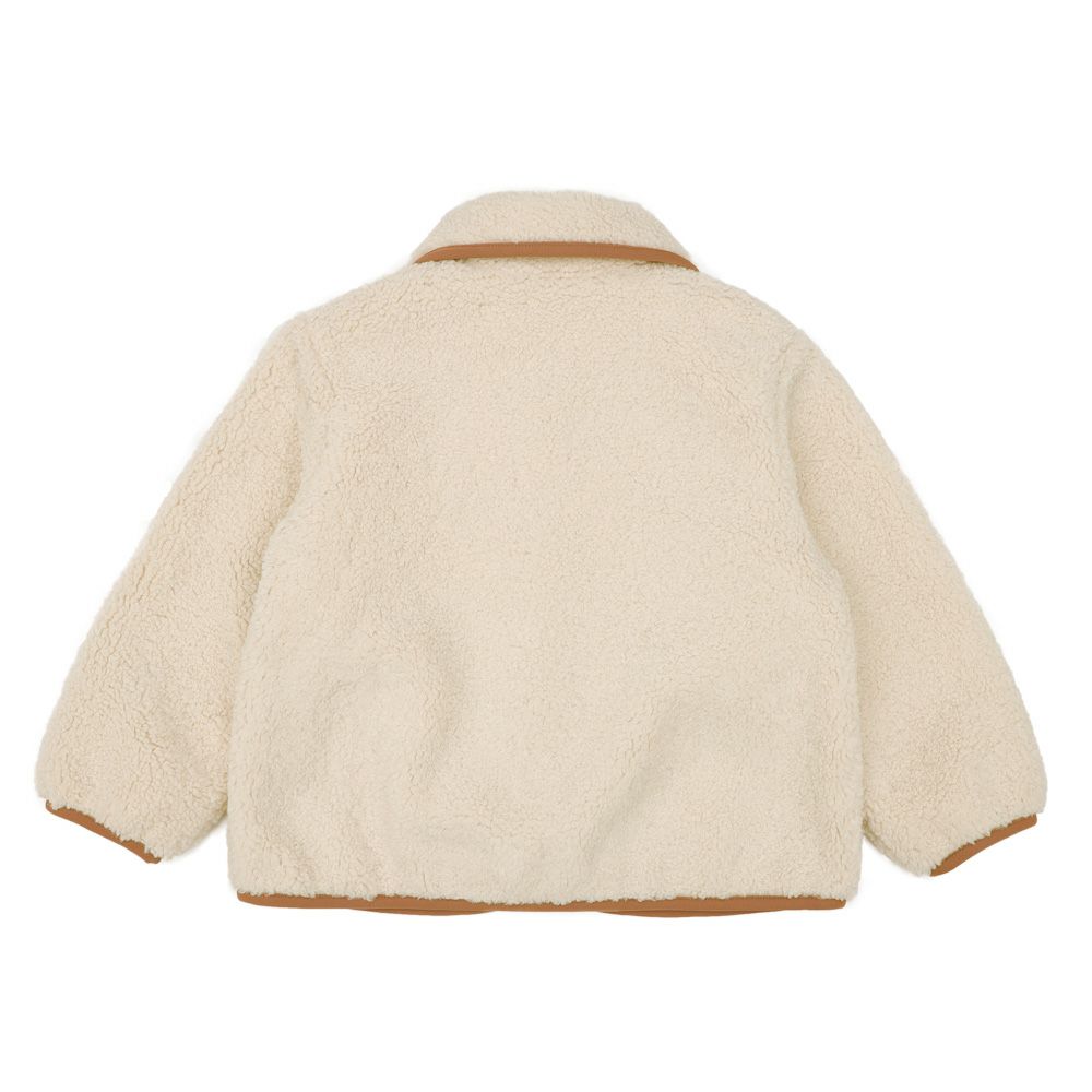 ベビー服 女の子 裏地付き ボアジャケット コート アイボリー(12) 背面