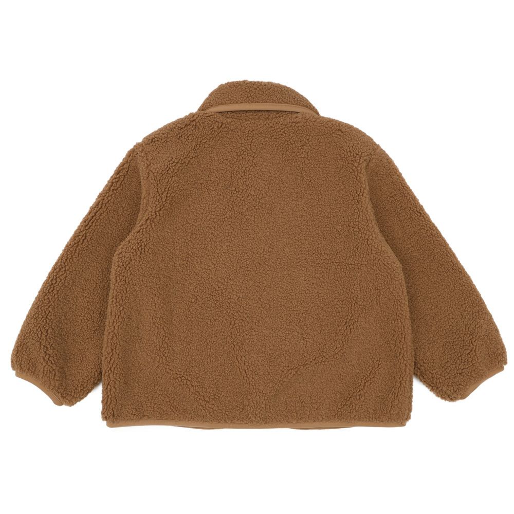 ベビー服 女の子 裏地付き ボアジャケット コート ブラウン(05) 背面