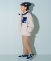 ベビー服 男の子 ロゴ＆ポケット付き ボア ジップアップ ジャケット アイボリー(12) モデル画像3